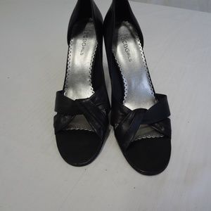 Faux Leather Open Toe BCBGirls heels